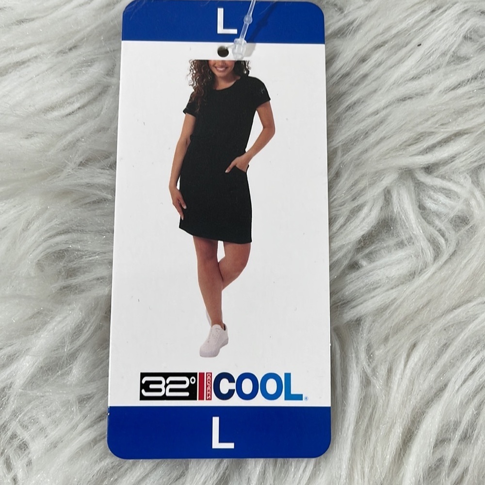 32 DEGREES Dress Size Large Ladies' Soft Lux Short Sleeve Black With Pockets New - Picture 9 of 15